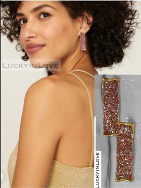 ALEXIS BITTAR • Solanales Wave Post Earrings. Pink Red